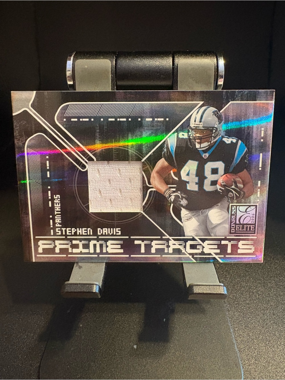 Stephen Davis Panthers Prime Targets Game-Used Jersey Card